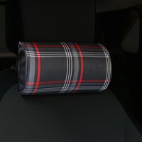 Scotland Plaid Fabric Headrest Pillow Car Seat Supports Neck Head rest Cushion for for VW GOLF MK7 GTD GTE GTI