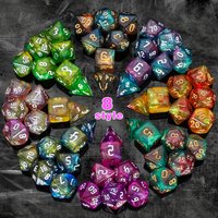 DND Dice Set -7pcs glitter Polyhedral Dice with Dice Bag for D&D RPG MTG Role Playing Table Party Games & DM & Dice Goblin