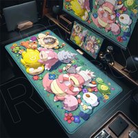 XXL Large HD Printing Cute Pokemon Slowpoke Mouse Pad Rug Non-slip Rubber Desk Mat Office Lovely Anime Lock Edge Gaming Carpet