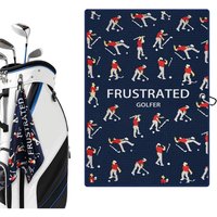 Microfiber Golf Towels (16" X 24") with Carabiner Clip, Waffle Pattern Golf Towel Hook and Loop Fastener, Golf Club Towel