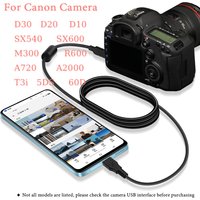 For Canon OTG Cable,MiNi5P to TypeC,Download photos or videos from your camera to your smartphone or tablet PC Quick sharing