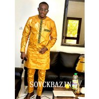 African Men Groom Top Quality Basin Riche Clothing For 2026 Nigeria Original Dresses Shiny Shadda Bazin Brrode Robe For Wedding