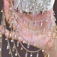 0.5/1/2M White Rectangular Glass Rhinestone Chain For DIY Headscarf Bracelet Necklace Hanging Chain Clothing Accessory Materials