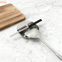 *1Pcs Stainless Steel Utensils Frame Self Standing Ladle Holder - Kitchen Counter Stove Spoon Spatula Organizer For Household