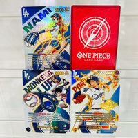 One Piece 3 Cards Set Luffy Nami Ace Dodgers Holographic & Gold Foil Texture Perfect Condition DIY Premium Anime Collection Card