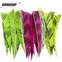 50Pcs/lot 4inch Hunting Arrow Feathers Natural Turkey Feathers Shield Archery Fletches Ink Design Vanes Arrow Accessories
