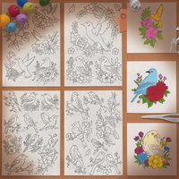 4 Sheets A4 Hand Sewing Stabilizers Wash Away Water Soluble Tear Away Machine Embroidery Stabilizers with Patterns for Crafting