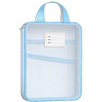 New Mesh Stationery Storage Bag A4 Size 3 Layers Pocket File Organizer Large Capacity Zipper Closure School Handbag Office Use