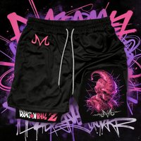2026 New Summer Dragon Ball Z Majin Buu Kid Buu Print Shorts Men's Breathable Double Layer Gym Workout Shorts Casual Quick Dry