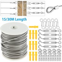 15M/30M Bild Draht Kabel Geländer Kit Garten Heavy Duty Schraube Auge Schraube Spannschloss Draht Spanner sieb Beschichtet Kabel Seil