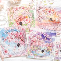 Kawaii Cat Party 3D Cat Cat Soup Spring Landscape Sticker DIY Pocket Cabin Scene festival gift