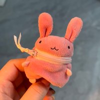 Pink Fluffy Rabbit Coin Purse Keychain Bag Charm Cartoon Doll Cute Gift Creative Festival Supplies