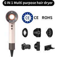 HD16 Leafless Hair Dryer Negative Ion High Power Fast Drying Constant Temperature Ultra-Quiet 5 Professional Nozzles Home Stylin