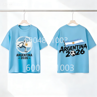 Argentina Flag Retro Style Graphic Children Shirt Kid Boys Girls Summer Cotton Short Sleeve Little Soccer Fan Casual Daily Wear