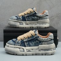 Retro Denim Sneakers Mens Summer Trend Casual Board Shoes Comfortable Platform Heightening Men Running Shoes erkek spor ayakkabä