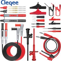Cleqee P1600D 30PCS 4mm Banana Plug Multimeter Test Leads Kit Automotive Piecering Probe Set IC Test Hook Alligator Clip Set