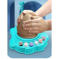 Electric Pottery Wheel with Manual Handle & Foot Pedal: For School Ceramic DIY and Art Craft