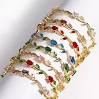 2026 Luxury style quality zircon micro-inlaid bracelet, trendy light luxury full diamond tulip design, Mother's Day gift