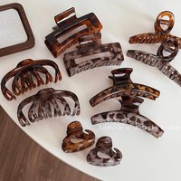 Vintage Tortoiseshell Hair Claw Octopus Square Curved Styles Strong Hold Hair Clips Trendy Women Hair Accessories