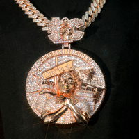 Champion Figure Pendant Cuban Chain Micro Pave Zircon/Moissanite Hip Hop Rapper Jewelry Gifts Bling Sports Medal Charm Fashion