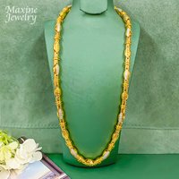 24.8inch Golden Long Chain Statement Gold Plated Hip Hop Necklace Jewelry Set for Man Engagement Jewellery Luxury Party Gifts
