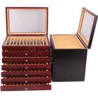 Lacquer Wooden Pen Display Storage Case 12/23/34/78 Pens Capacity Fountain Pen Collector Organizer Box with Transparent Window