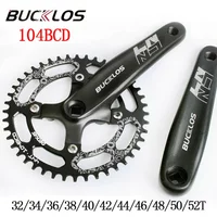 BUCKLOS 104 BCD Bicycle Crankset 40/42/46/48/50/52T Narrow Wide Chainring 8/9/10/11 Speed MTB Crankset 170mm Crank Bike Part