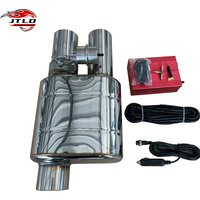 JTLD Car Exhaust Pipe Vacuum Mufflers Valve Stainless Steel Universal 63/76mm Single Muffler With Remote Control
