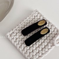Vintage Gold Label Black Velvet Barrettes Women's High-Grade Bangs Side Broken Hair BB Clips Hairpin Female Hair Accessories