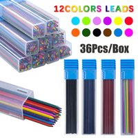 36Pcs/box 2.0mm Multicolour Automatic Pencil Lead School Office Sketching Painting Writing Stationery Supplies Smooth Writing