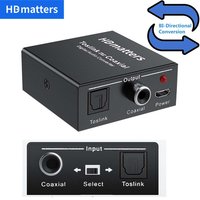 Two Way Digital Audio Converter Repeater Digital Coaxial to Optical Toslink Audio Converter BI-directional Toslink to Coax Audio