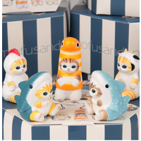 Mofusand Shark Cat Action Figure Blind Box Toy With Shark Headgear Kawaii Bedroom Desktop Decoration Collectable Surprise Gift