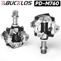 BUCKLOS PD-M760 Mountain Bike Lock Pedals Double Side Self-locking MTB Pedals for SPD 9/16'' Ultralight Bicycle Pedal Bike Parts