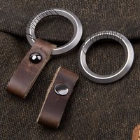 TC4 Titanium Alloy Key Rings Keychains Buckle Pendant Super Cowhide Man Car Keychain for Male Creativity Gift EDC Outdoor Tool
