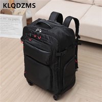 KLQDZMS High-quality Suitcase 18"20 Inches Boarding Box 22" Oxford Cloth Trolley Bags Men's Shoulder Bags with Wheels Luggage