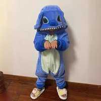 Autumn And Winter Hot-selling Stitch Anime Peripheral Cartoon Animal Cute Warm Onesie Pajamas Homewear Crawling Costume Gift
