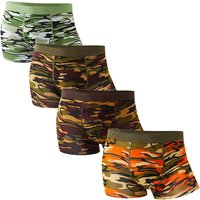 4Pcs/Men's Boxers Camouflage Military Panties Man Sexy Boxer Soft Shorts Underwear Male Army Green Underpants for Men Plus Size