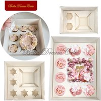 Mini Cake&3/6/9 Hole Cupcake Bento Boxes With Clear Lid Dessert Muffin Packing Box DIY Wedding Party Baking Supplies Cake Tools