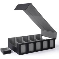 Trading Card Storage Box with Display Window and Dice Tray, Deck Case with Removable Lid; 3900+ Card Deck Box for CCG TCG