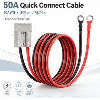 2m 8/10AWG 50A Battery Quick Disconnect Connector Plug Wire Harness With Ring Terminal For Forklift Towing Winch Storage