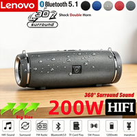 Lenovo Outdoor IPX7 Waterproof 200W Portable Bluetooth Speaker HIFI Pillar Stereo Subwoofer FM Radio TF Boom Box