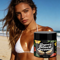 Yuitikue Super Black Coconut Tanning Cream, 80g Ultra-Rich Black Bronzing Formula for Tattoo & Color Fade Protection