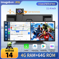 Imagebon P70/P70N 11.4" Android System Triple-view Camera Smart Split-screen Dash Cam Wireless Carplay & Android Auto Car DVR