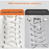 8MM Flat Elastic Lazy Shoelaces No Tie Design Quick Wear Replacement Shoe Laces Fashion Sneaker Accessories Unisex Kids