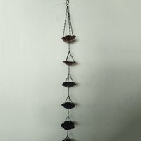 Japanese Style Metal Tulip Rain Chain 7 Cups Iron Art Rain Chain for Gutters Flower-shaped Hanging Rainwater Diverter Chain