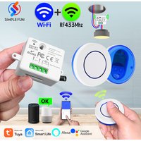 WiFi Smart Light Switch Smartlife Tuya Alexa Google Home RF433Mhz Wireless Remote Control Mini Round Panel Switch Smart Home DIY