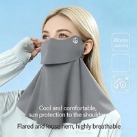 UPF50+ Cooling Sun Protection Face Neck Mask, Breathable Adjustable UV Blocking Mask for Outdoor Cycling Hiking 1PCS