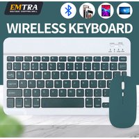 Bluetooth Wireless Keyboard Mouse for IOS Android Windows Tablet for IPad Air Mini Pro German Spanish Hebrew Dark Green Keyboard