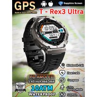 T-Rex 3 Ultra Built-in Dual-band GPS Smartwatch 10ATM Waterproof 48mm AMOLED Compass 170 Sport Durable Military Smart Watch 2025