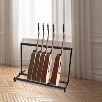 9-fach Gitarrenständer, faltbar, für mehrere Gitarren, zur Präsentation und Aufbewahrung, Eisenrahmen, verstellbarer Bodenständer mit Schaumstoffhüllen